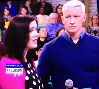 Christina Gleason with Anderson Cooper on Anderson Live