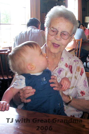 TJ with Great-Grandma 2006